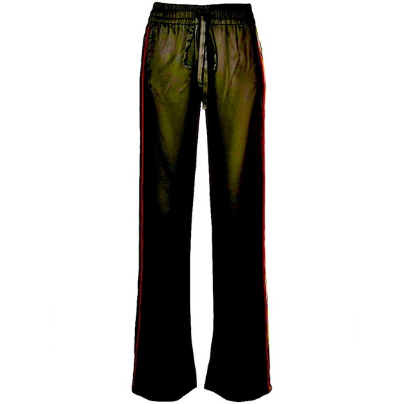 - New 🆕 AMIRI wide high waisted EXTRA LONG DRAWSTRING LEATHER stripe BLACK… - Picture 12 of 13